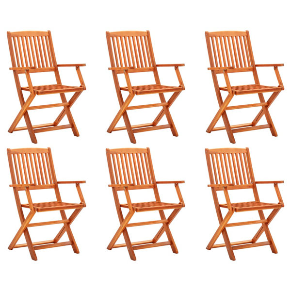 VidaXL Folding Patio Chairs Solid Eucalyptus Wood Wayfair